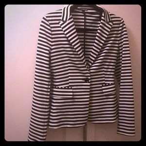 Black and White Striped Blazer